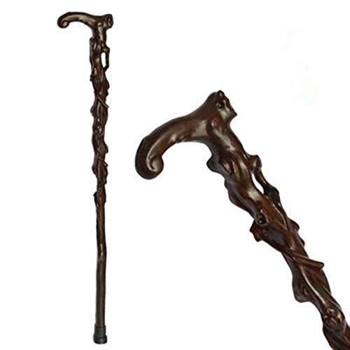 OUBBDVRT Calking Stick, muletas de Grifo de caña de Madera Grabado Redwood Grabado de caña de caña de Ancianos Regalo de cumpleaños de Caminantes, cazado Rojo, Gris (Rojo)