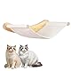 Katzenbett Wand, Katzenhängematte zur Wandmontage, Katzenhängematte, Stabiles Kängematten Katzen Wand bis zu 12kg, Kletterwand Katzen, Katzenbett zum Schlafen und Ausruhen (Beige)