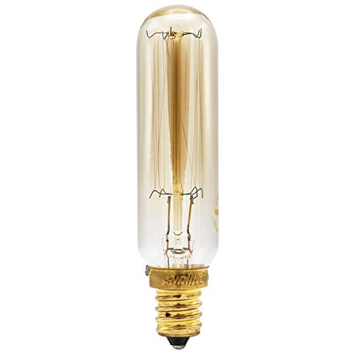 Sunlite 40T8/AQ/T/SM Incandescent 40W Antique Radio Style T8 Bulbs, Candelabra (E12) Base, Smoke Finish