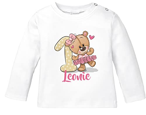 SpecialMe® personalisiertes Baby Langarmshirt mit Namen Geburtstagsshirt...