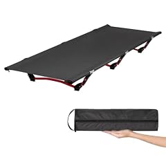 Leogreen Lettino da Campeggio Pieghevole, Aggiornamento Ultraleggero Portatile, Brandina Pieghevole Campeggio, 190 x 65 x 19 cm, Carico Massimo 180 kg, per Alpinismo Pesca Giardino Campeggio, Nero