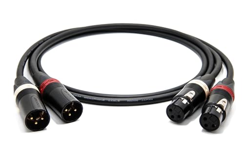 Enoaudio M2534BK-3XM3XF-P-0050 Mogami 2534 Quad Pair (L,R) Cable | Neutrik Xlr Female cover