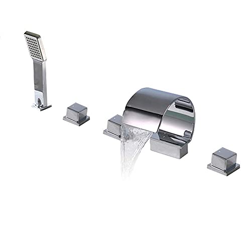 Robinet de baignoire à 5 trous mitigeur cascade salle de bain évier cuisine laiton