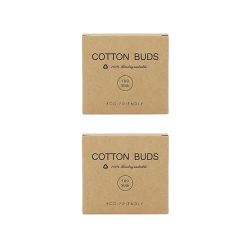 Lonwiner 200 unidades de bastoncillos de algodón, bastones de madera desmontables, bolas de algodón estériles para cosméticos, bastoncillos de algodón para limpieza de oídos