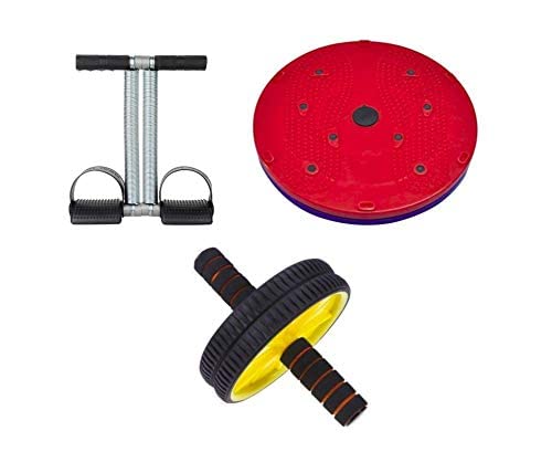 Growskv Combo of Double Spring Tummy Trimmer PRO Waist Trimmer Tummy Twister Weight Loose ABS Exerciser with Two Wheel AB Roller for Gym Home Exercise Training Workout (B09KH3F13W) Amazon Price History, Amazon Price Tracker