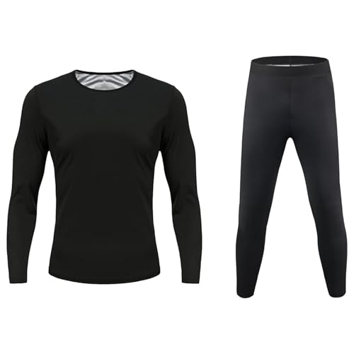 サウナスーツ 上下セット メンズ 長袖 発汗ウェア サウナ効果 Tシャツ インナー 洗濯可 ランニング スポーツウェア ダイエット トップス スパッツ 春 夏 秋 冬 ウォーキング ストレッチ 運動着 【圧着吸汗力】 スリム おしゃれ