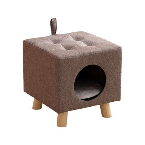 ACMEER ペットスツール クッション付 スツール 猫ハウス 座面クッション 座れる かわいい おしゃれ 小型犬 猫/犬用 おしゃれ ペットベッド シンプルな猫のアパートの家具 飼い主の腰掛けはペッ (M(34*34*35cm)1,グレー)