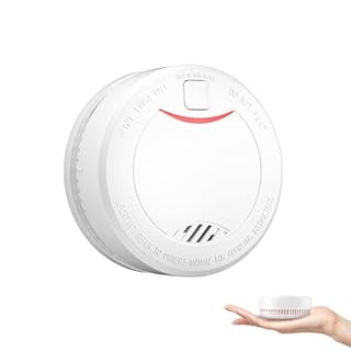 Heiman Détecteur de Fumée Photoélectrique 10 Ans - Certifié DIN en 14604, VDS et LPCB - Alarme d'Incendie Pile de 10 Ans - Bouton de Test/Silencieux - 85 DB - Blanc (Pack de 1)