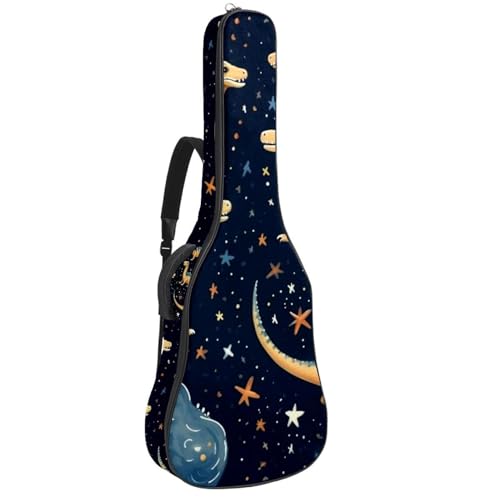 Housse de guitare acoustique 109 cm motif dinosaure avec sangles et poches de rangement