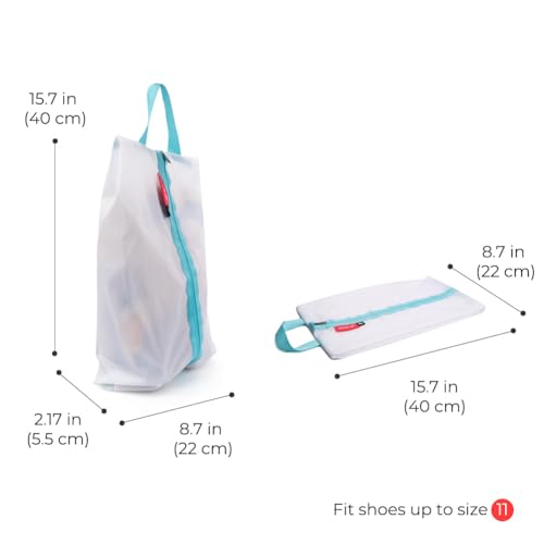 pack all Ultra-Light Water Resistant Travel Shoe Bags,Shoe Storage Organizer Shoe Pouch with Zipper,for Men and Women (White)