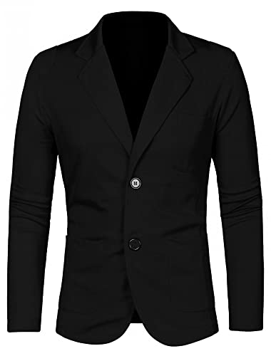uxcell Men's Knit Blazer Slim Fit Lightweight Button Down Casual Cardigan Knitwear Sports Coat2