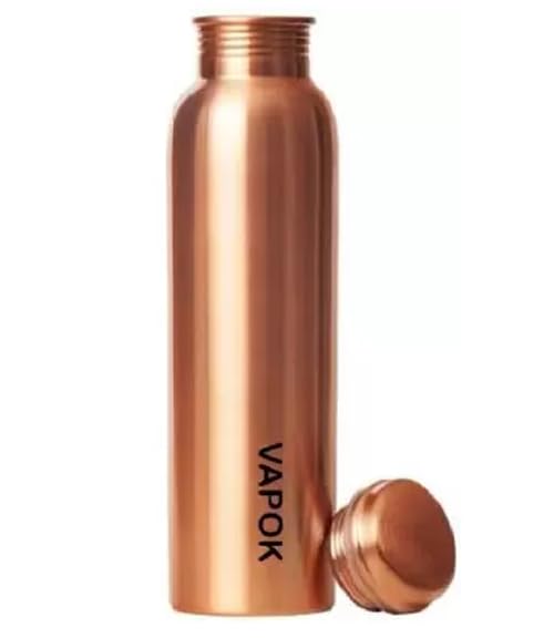 Image of Pure Copper Water bottle | 100% Pure Copper Water Bottle I Leak Proof & Rust Proof I Copper Bottle for Home, School & Office | Matte Finish (Plain, 1, Piece)