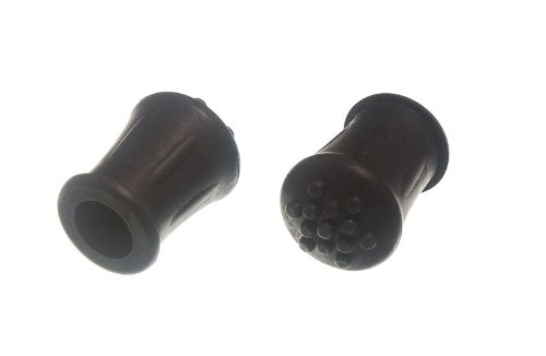 2 X Black Rubber Walking Stick Crutch Frame Ferrules - 1/2 Inch (12mm) ID