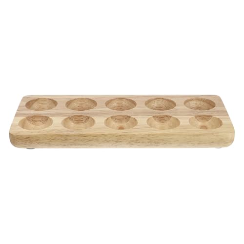 Huevera de madera de doble serie para almacenar en el refrigerador