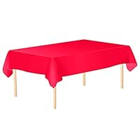 Tovaglia Rossa Rettangolare In Poliestere 145x255 Cm: Copertura Per Tavolo 6-10 Posti, Antimacchia, Per Feste E Matrimoni - 2