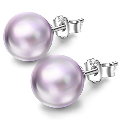 QIANSE Christmas Earrings Gifts Pearl Earrings for Women Sterling Silver Earrings for Women Fine Jewelry for Women Hypoallergenic Earrings Stud Earrings with Pearls from