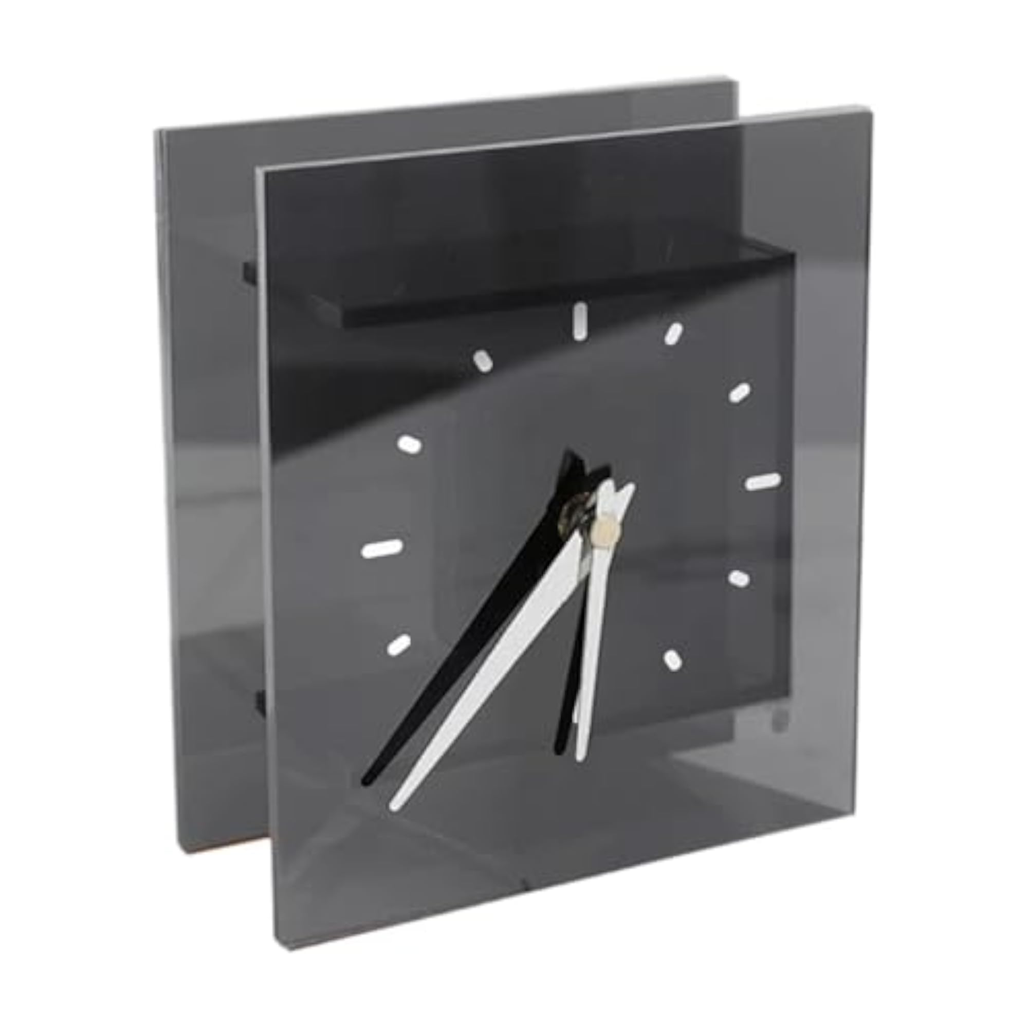 Desktop Tabletop Clock Black and Clear