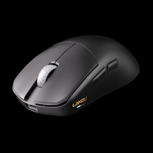 Image of Lamzu Maya X Wireless Gaming Mouse, Ultra Lightweight 47g, Optical Switch, Maximum 30000 DPI, Symmetrical, MCU Nordic 52840, Silver TTC Encoder, PAW3950 Sensor(Larger Maya) (Black)