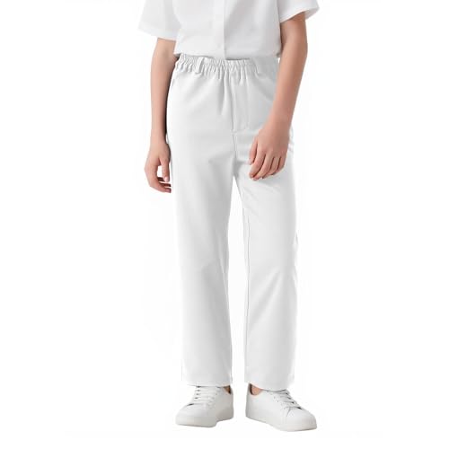 Boys School Uniform Pants Stretch Flat Front Dress Pants Athletic Casual Pant Chino Twill Adjustable Waist Trousers