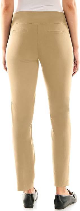 Zac & Rachel Women's Millennium Fabric Pull-On Slim Leg Pant, Chino, 6S3