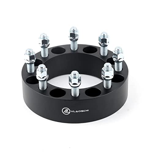 VLAOSCHI Black Forged 8x170 Wheel Spacers 2 Inch with 14x1.5 Studs Compatible with Ford 8 Lug for 2003-2005 Excursion | 1999-2022 F250 F350 & Super Duty (Must be with M14x1.5 Lugs) - Pack of 2
