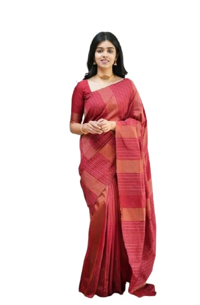 Image of Flosive Women's Kanjivaram Pure Zari Woven Soft Silk Saree With Blouse Piece (Mix Color)