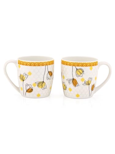 Image of Clay Craft Fine Ceramic Tea /Coffee Cup Set of 6-200 ml Each (Alton Hilton 379), Tea Cup Set of 6, Microwave & Dishwasher Safe, Mugs for Coffee, Cups Set of 6, Mug Set, Gift Set, Ideal for Gifting