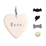 Premium 316 Surgical Grade Stainless Steel Personalized Dog & Cat ID Tags - Fun Shapes for Sporty Outdoor Pets - Custom Engraved Name & Info for Collar Accessories & Pet Necklaces Heart