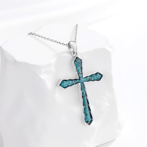Cross Necklace for Women 925 Sterling Silver Cross Pendant Religious Christian Jewelry Faith Easter Gifts for Wife2