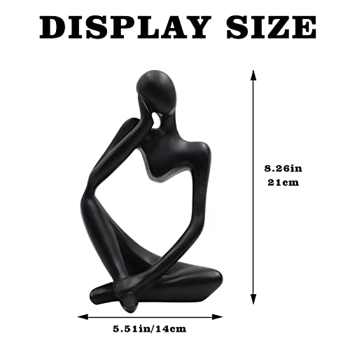 Thinker Statues and Sculptures, Resin Thinker Statue Ornaments, Abstract Style Sculptures, Housewarming Gifts, Housewarming Decorations, Living Room Dining Desk Decorations(Black Right, Large)