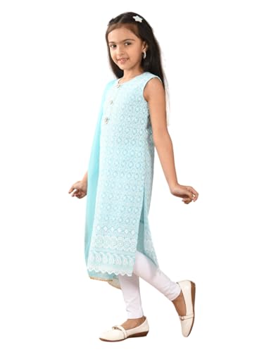 Image of Girls Cotton Kurti Set with Dupatta, Kids