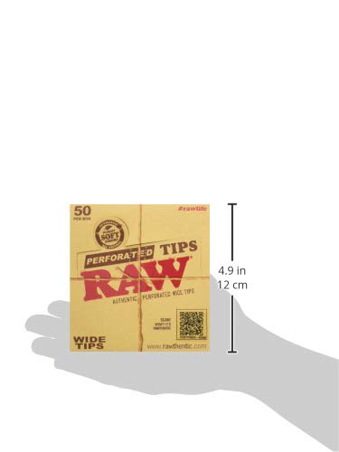 RAW Classic Filter Tips unbleached-WIDE-50 Heftchen a 50 Blatt, Braun, S