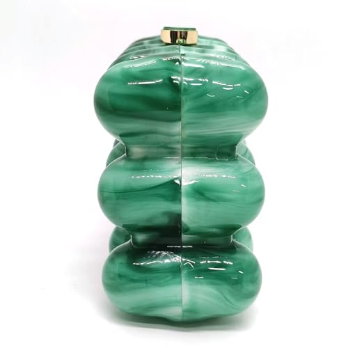Image of Acrylic Bubble Bag Luxury Marble Clutch Evening Purses for Women Glitter Handbag for Wedding Party Prom