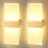 2 Piezas 12W LED Aplique Pared Interior 3000K Blanca Cálido Acrílico 28cm