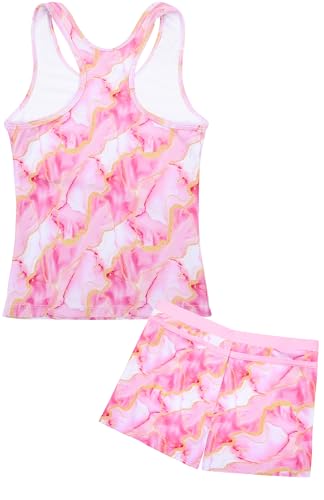 Image of Uhnice Girls Swimsuit Two Piece Tankini Swimwear with Boyshort