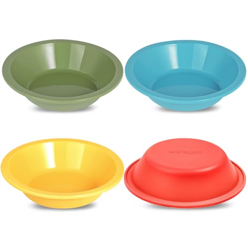 webake Individual Pie Dishes Set of 4 Silicone 5 Inch Small Pie Dishes Mini Round Tart Tin Moulds Pies Tins for Baking Bread Cake Tart Desserts Meat