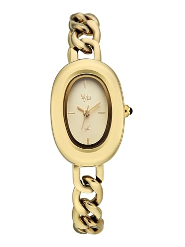Image of Fastrack Vyb Mirage with Quartz Analog Gold Dial Gold Alloy Strap Watch for Girls - FV60119YM01W