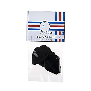 Picato Lot de 12 médiators lourds Noir - Les Beatles, Paul McCartney, John Lennon, RIngo Starr, George Harrison