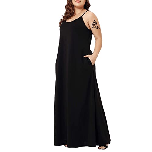 Women's Summer Maxi Dress Long Dress Casual Boho Sleeveless Strap Smocked Tiered Long Beach Sun Dresses4