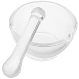 HOMOCONO Glas-mörser mit Ergonomischem Stößel Langlebige Glasschale zum Mahlen von Medizin Kräutern und Pulver Geeignet für Labor und Haushalt Einfache Handhabung und Reinigung