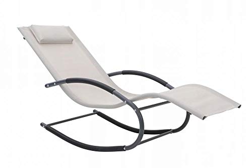 GOODHOME Tumbona de Playa, Tumbona de Relax, Tumbona de jardín, Silla Plegable, jardín Cover