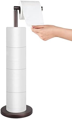 Toilet Paper Holder Stand, Free Standing Toilet Paper Holder for Jumbo Mega, Oil Rubbed Bronze Toilet Paper Stand, Housen Solutions ZJH3702
