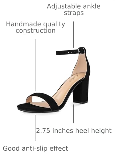 Image of Ankis Heels for Women Open Toe Ankle Strap Chunky Heel Sandals 2.75 Inch