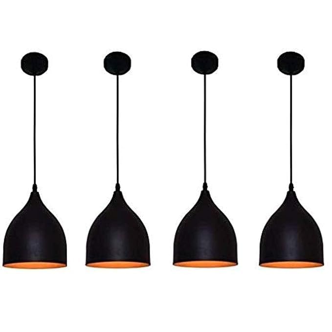 Light4life Set of 4 Black Aluminium Hanging Pendant Celing Light Lamp for- Kitchen, Hall, Cafe, Resturents, Lobby Balcony Bedroom Living Room Batroom Diwali Light Lamp (B0CVSBS3WN) Amazon Price History, Amazon Price Tracker