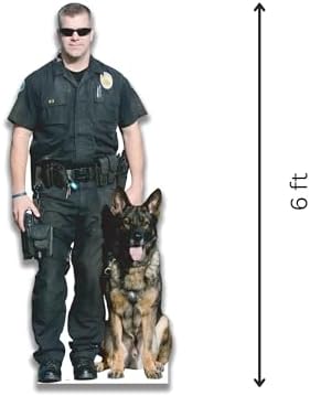 Police Officer & K9 Dog Cardboard Stand Up, Law Enforcement Cutout image 4