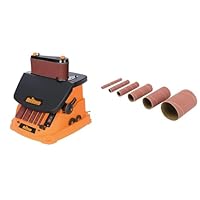 Triton 977604 Oszillierender Spindel-und Bandschleifer, 450 W TSPST450, orange (UK Stecker und Version) & tss80g Aluminiumoxid-Schleifhülsen, 6-tlg.