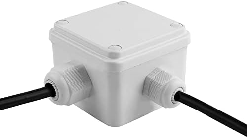 Elezenioc IP68 External/Outdoor Waterproof Junction Box, Strong 4 Way Weatherproof Plastic Cable Connector With 6 Pin Terminal 3 M20 1 M24 Gland for 7 -12MM Diameter Cable, White (76x76x50mm)