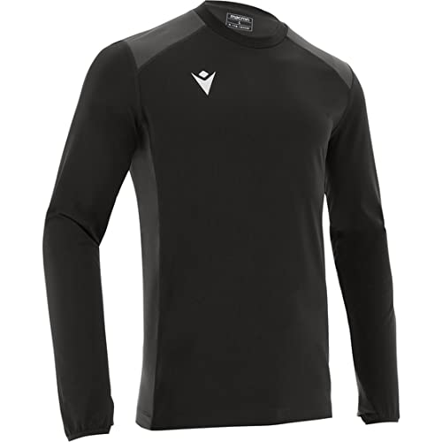 Image of Macron Men's Tobol Top Blk Sweatshirt, Black/Grey, S