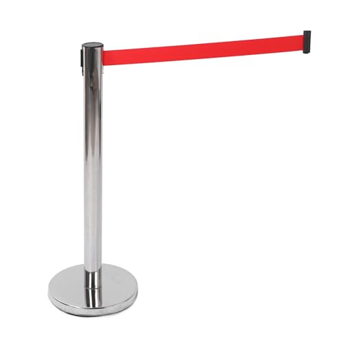 Barrière Rétractable Rouge pour Guidage des Foules et Poteau d'Entrée d'Hôtel