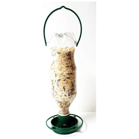 Gadjit Soda Bottle Hanging Bird Feeder Kits (2 Pack) Fun Inexpensive Project for Kids at Home | Fill Plastic Soda Bottle w/Bird Seed, Twist on Feeder Base, Hang Outdoors Feed Wild Birds (Green) Cover